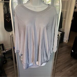 COS Womens Grey Blue Batwing Fine Knit Draped Top Size Medium Minimalist Relaxed